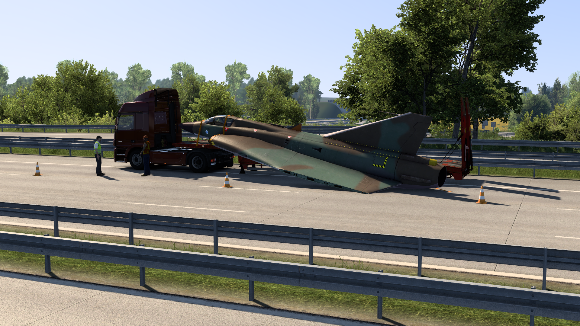 Panne mit Jet-Transport auf der A1 vor Lübeck