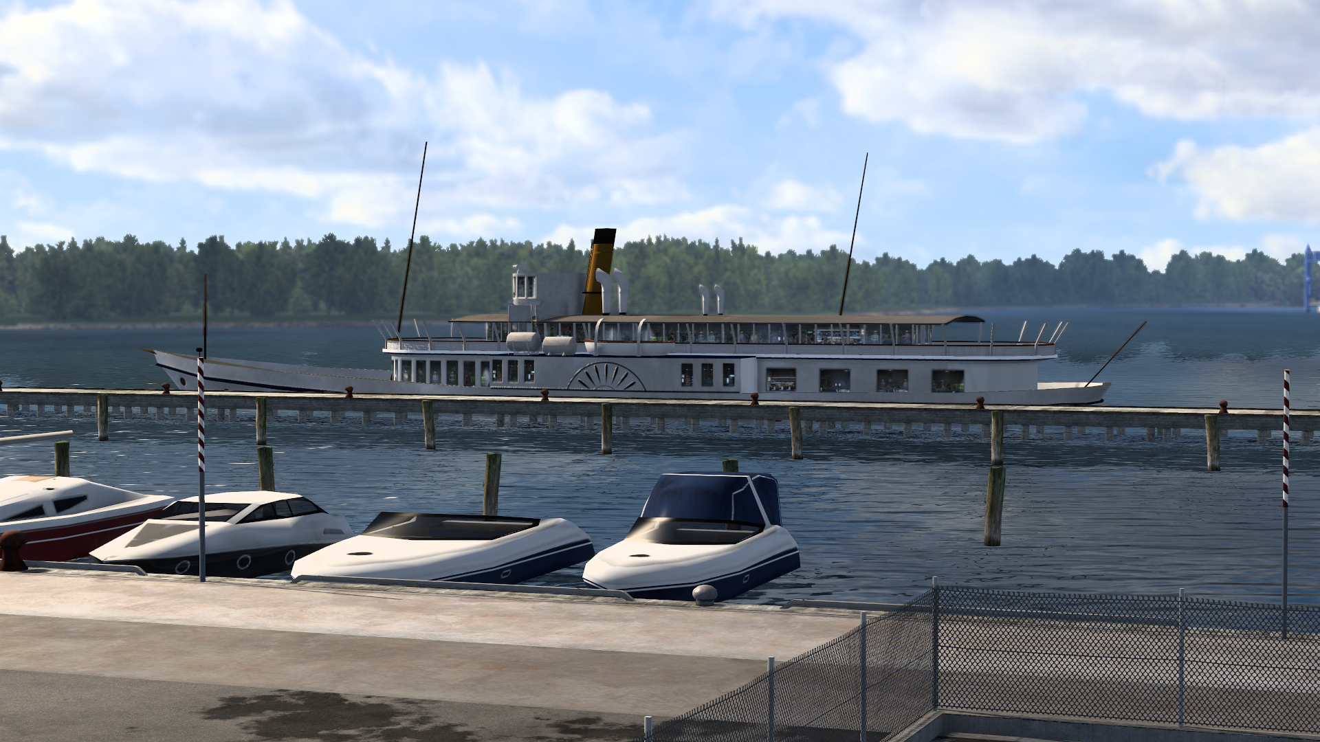 Hafen Travemünde mit Schaufelraddampfer