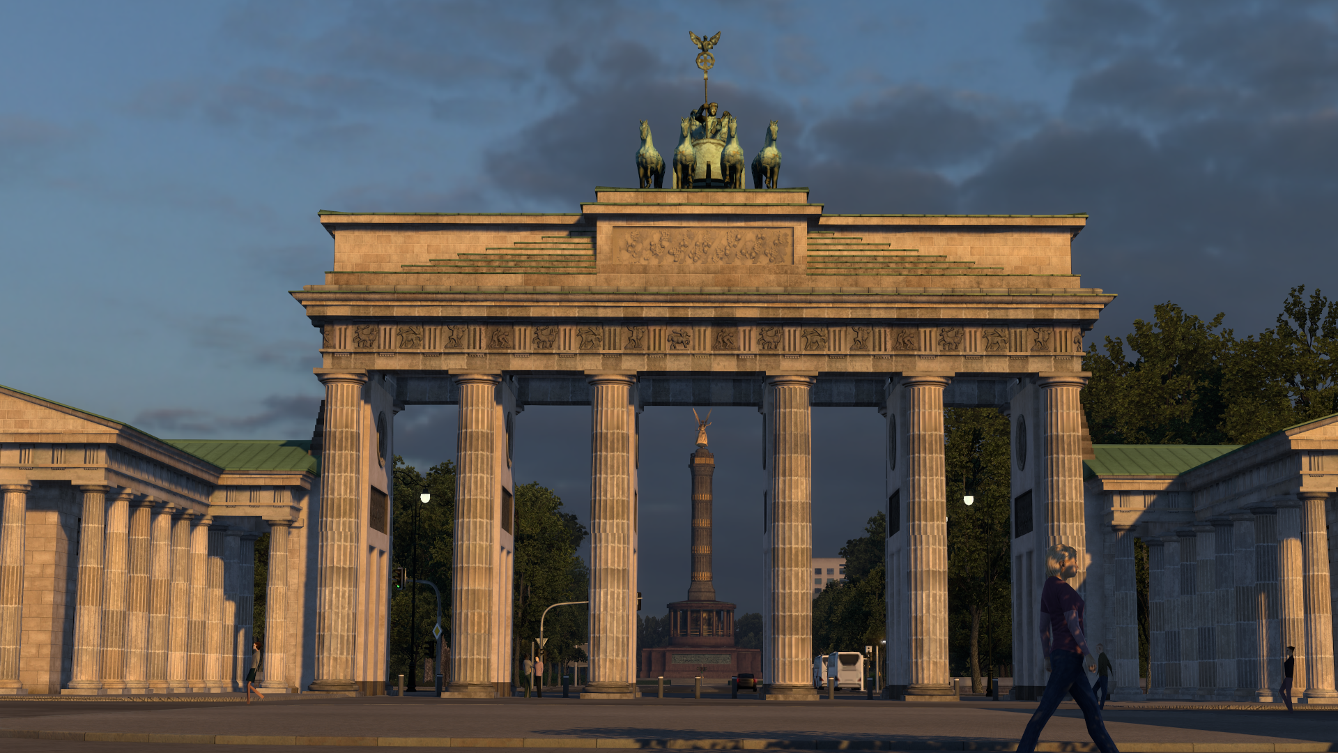 Brandenburger Tor mit Siegessäule in der Achse
