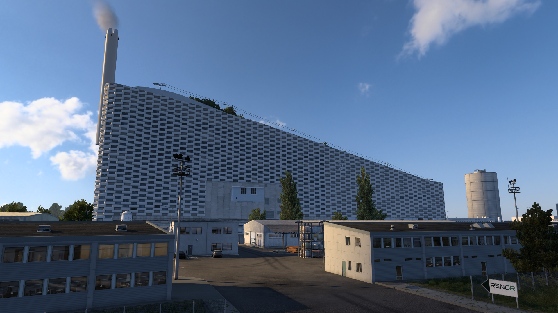 Müllheizkraftwerk CopenHill Amager Bakke mit Skipiste auf dem Dach